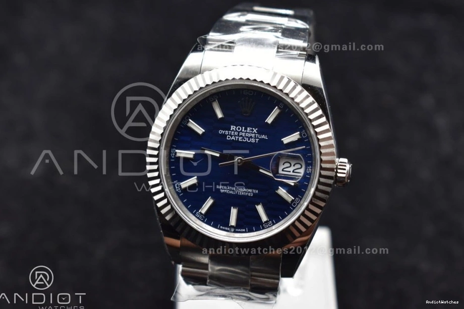 DateJust Best Oyster Edition Dial Steel Bracelet Blue Clean 904L Textured 41 On TimelessDesign 1:1 126334 637 VR 0324